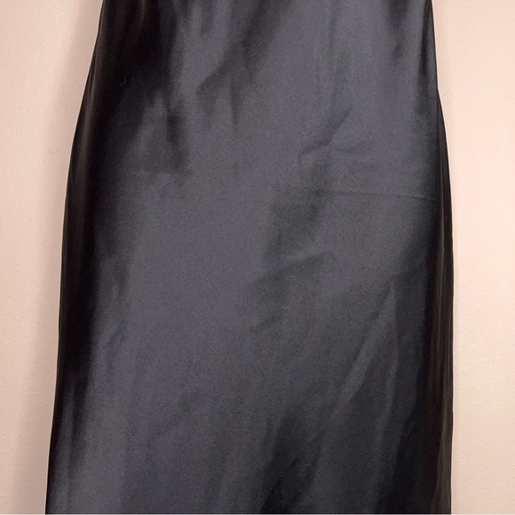 Y2K Era Small Old Navy Black Satin Slip Dress Cowl Neckline Goth Pinup Vintage - Picture 7 of 16